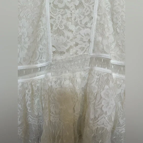 Free People White Lace Long Sleeve Top - Picture 8 of 8